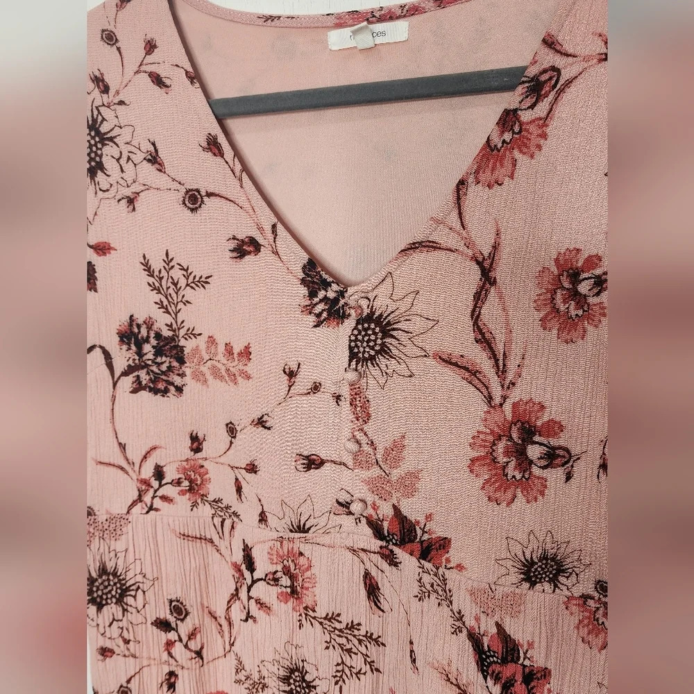 Maurices Pink Floral Lace Trim Baby doll Dress Size M - Picture 10 of 11